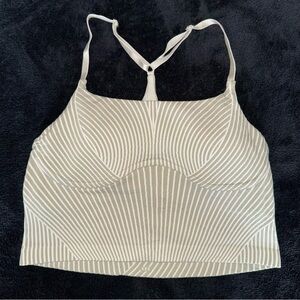Lululemon Athletica Striped Sports Bra in Cream